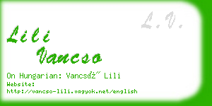 lili vancso business card